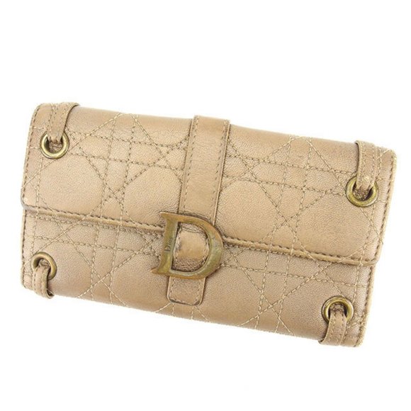 Authentic Used Dior Wallet Purse Long Wallet Bronze Woman - Picture 1 of 6